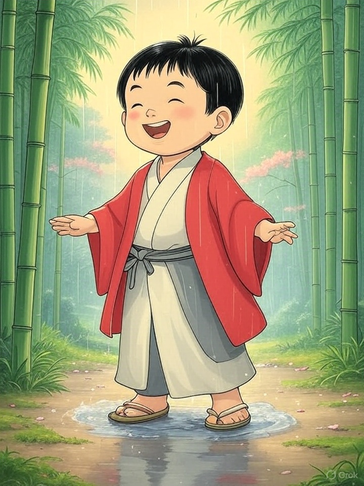 Playful rain yokai