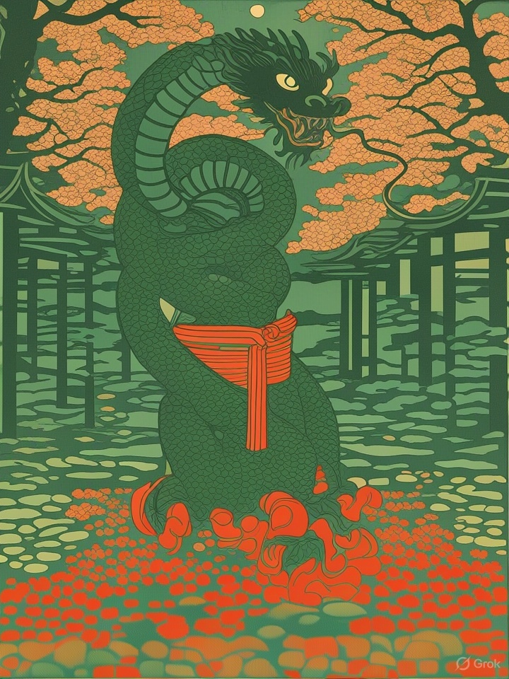 Snake kimono sash yokai