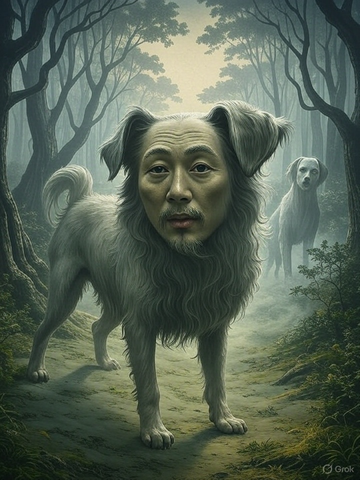 Human-faced dog Japan